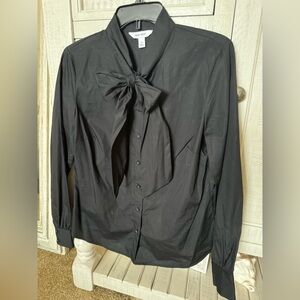 Nine West Black Blouse with Bow Detail